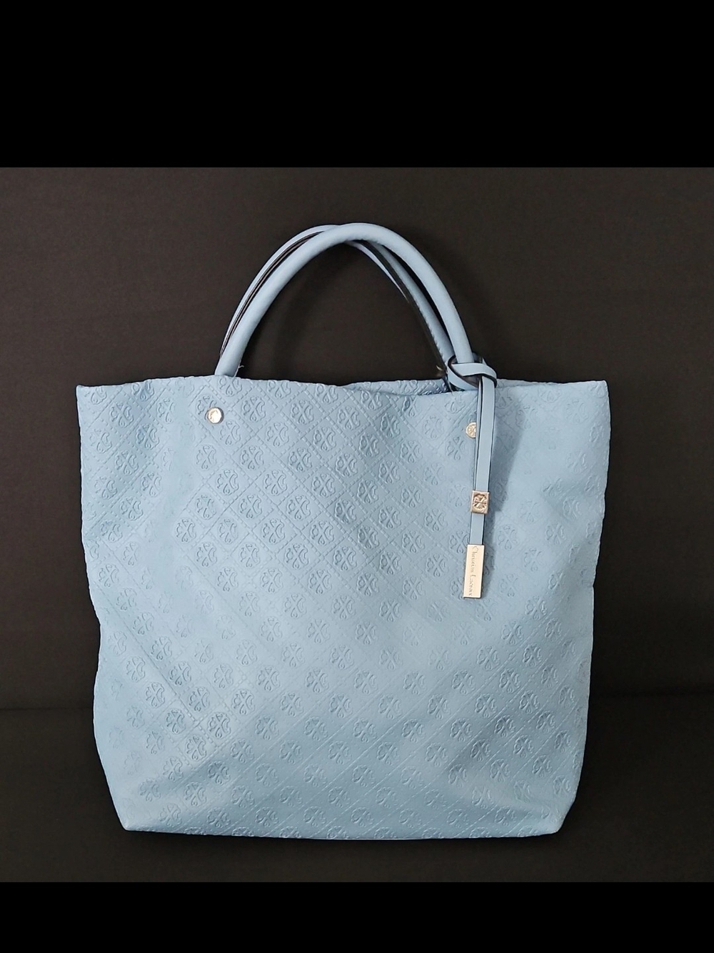 Christian Lacroix CXL Embossed Logo Vegan Leather Tote – Blue